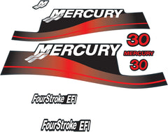 1998-2006 MERCURY 30 hp MANUAL decal set (RED) 