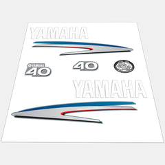 Yamaha Marine 40 HP Outboards Motor Top Cowl Cove Decal Sticker Kit