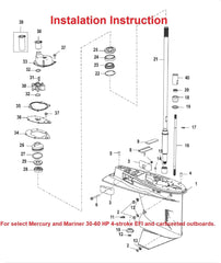 Soxa Marine 812966A12, 812966A11, 812966A10 Water Pump Impeller Repair Kit for Mercury Mariner Quicksilver Outboard 30 40 50 55 60 70 75 HP Boat Motor Engine 46-812966A12 46-812966A11 46-812966A10