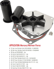 Soxa Marine 821354A2 46-821354A2 Water Pump Impeller Repair Kit for Mercury Mariner 25 30 40 45 50 HP Boat Motor Engine 821354A1 46-821354A1 821354A04