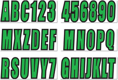 3 Inch Registration Decal Sticker kit for boats and power watercraft vehicles, includes four sets of A-Z and four sets of 0-9