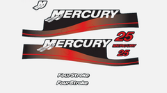 Mercury Marine 25 HP Outboards Motor Top Cowl Cove Decal Sticker Set
