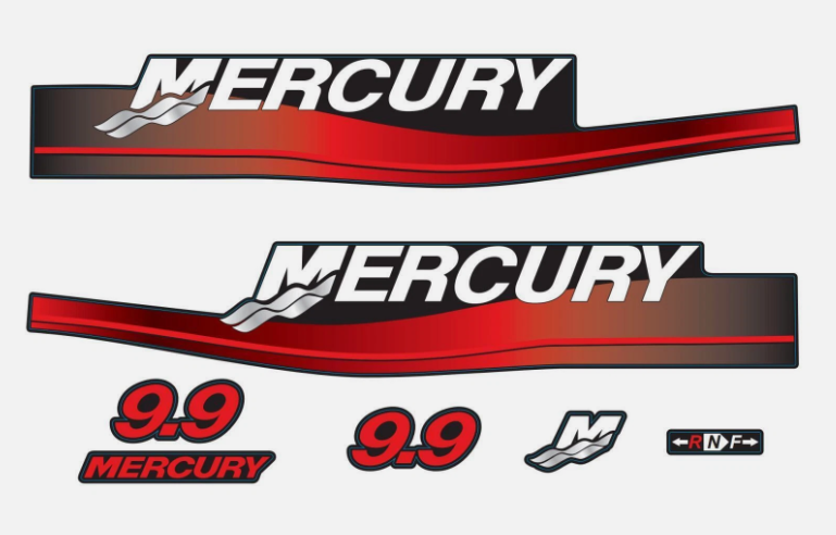 Mercury 9.9 HP Outboards Rebuild Decals Sticker