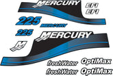 Mercury Marine 225 HP Outboards Motor Top Cowl Cove Decal Sticker Set 824105A00