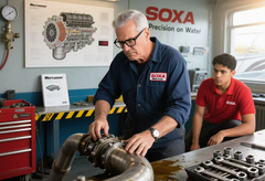 Boat 4" Manifold Exhaust Bellow Replacement Kit for MerCruiser Stern Drives and Inboard Engines 4 Inch Center Mounted Riser to 4 Inch Elbow with Water Shutters