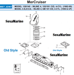 Mercury Quicksilver MerCruiser 3.0 LX 3.0 L Inline 4 GM 181 CID Wet Joint Stern Drives Old Style