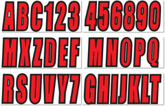 3 Inch Registration Decal Sticker kit for boats and power watercraft vehicles, includes four sets of A-Z and four sets of 0-9