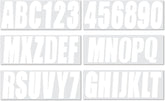 3 Inch Registration Decal Sticker kit for boats and power watercraft vehicles, includes four sets of A-Z and four sets of 0-9
