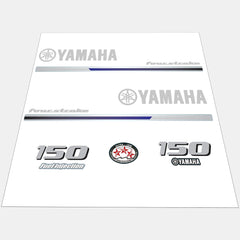 Yamaha Marine 150 HP Outboards Motor Top Cowl Cove Decal Sticker Kit
