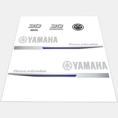 Yamaha Marine 30 HP Outboards Motor Top Cowl Cove Decal Sticker Kit
