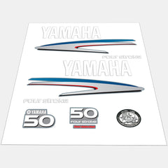 Yamaha Marine 50 HP Outboards Motor Top Cowl Cove Decal Sticker Kit