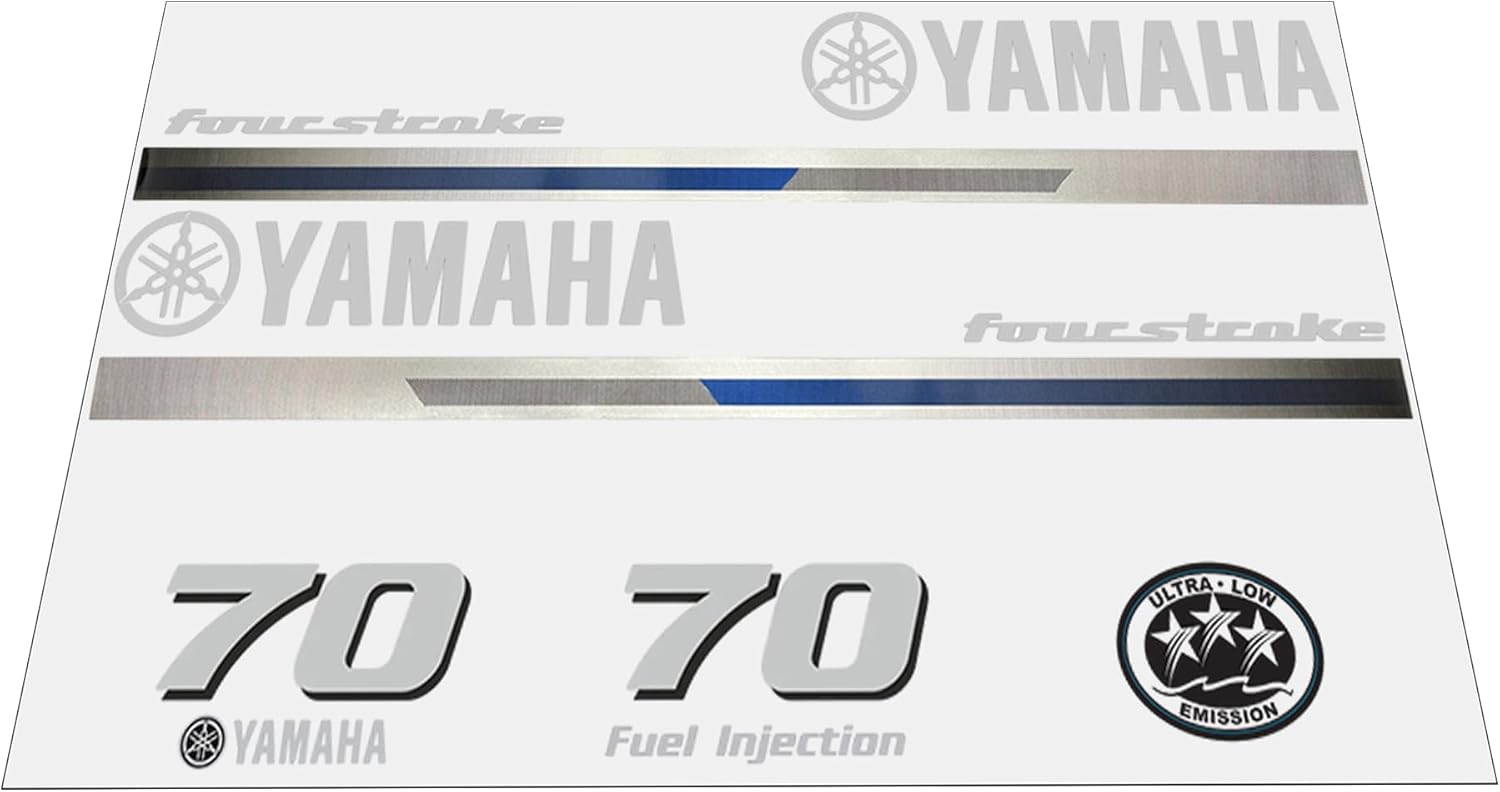 Yamaha Marine 70 HP Outboards Motor Top Cowl Cove Decal Sticker Kit