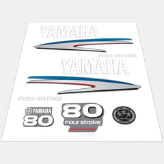 Yamaha Marine 80 HP Outboards Motor Top Cowl Cove Decal Sticker Kit