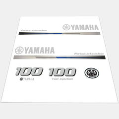 Yamaha Marine 100 HP Outboards Motor Top Cowl Cove Decal Sticker Kit