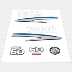 Yamaha Marine 60 HP Outboards Motor Top Cowl Cove Decal Sticker Kit