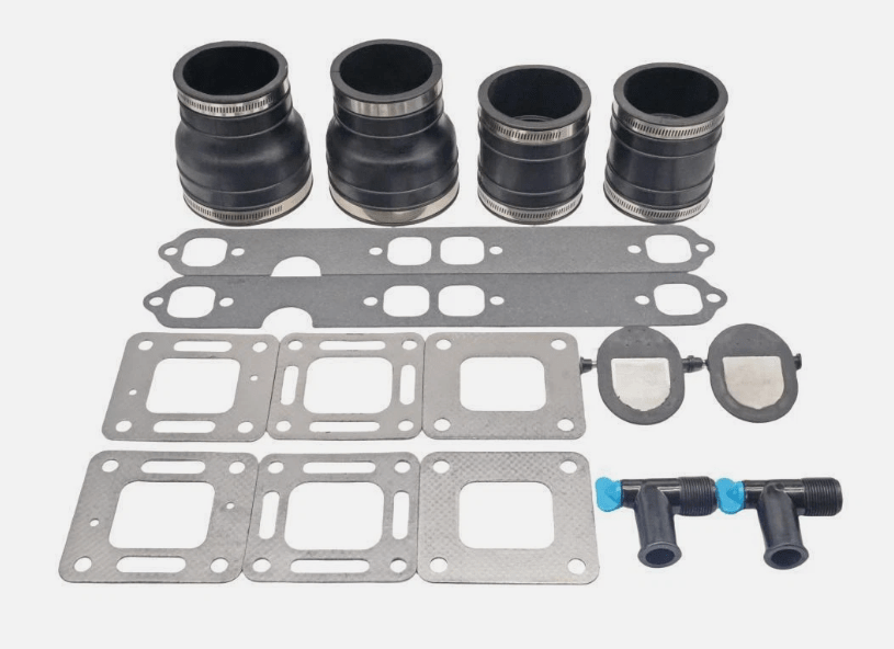 Boat 3 Inch 4 Inch V8 Manifold Exhaust Bellow Repair Kit for Mercury Quicksilver MerCruiser 200 - 320, V8 S.B., GM 305/350/377 CID Wet Joint Stern Drives Marine Engines - SOXA Marine