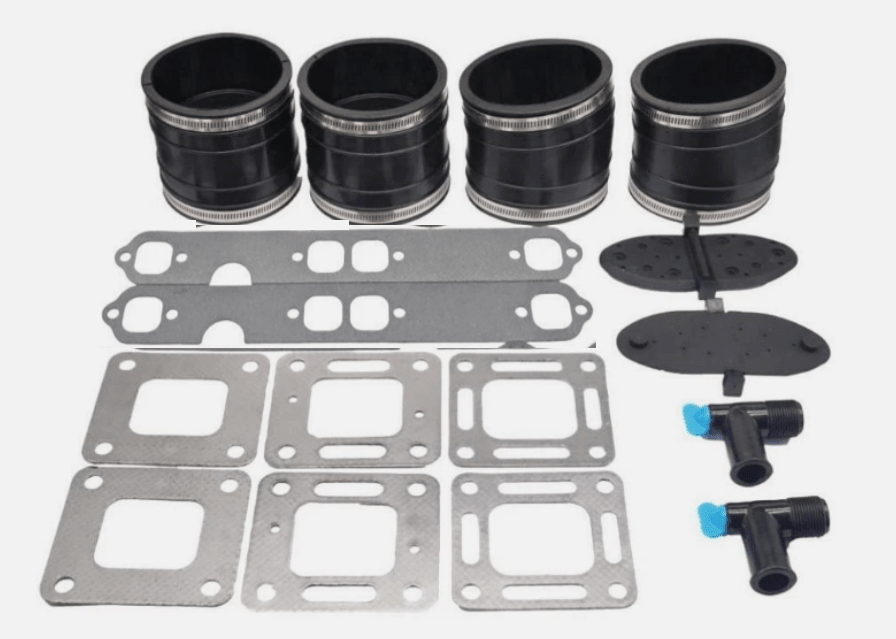 Boat 3 Inch 4 Inch V8 Manifold Exhaust Bellow Repair Kit for Mercury Quicksilver MerCruiser 200 - 320, V8 S.B., GM 305/350/377 CID Wet Joint Stern Drives Marine Engines - SOXA Marine