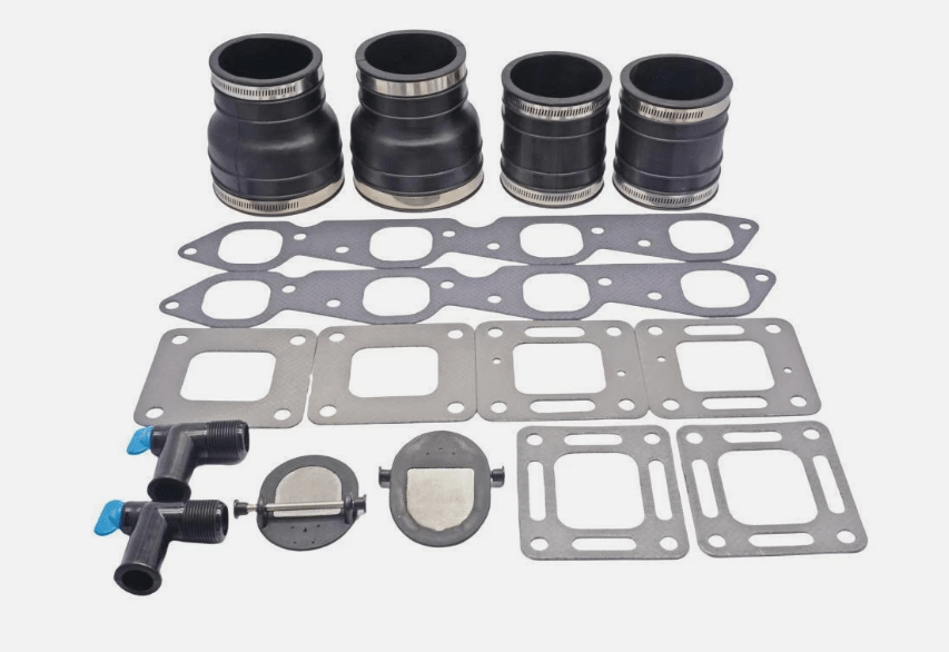 Boat 3 Inch 4 Inch V8 Manifold Exhaust Bellow Repair Kit for Mercury Quicksilver MerCruiser 330 - 370, V8 B.B., GM 454/502 CID Wet Joint Stern Drives Marine Engines - SOXA Marine