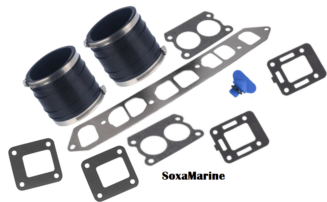 Boat Manifold Exhaust Bellow Repair Kit for Mercury Quicksilver MerCruiser 3.0 LX 3.0 L Inline 4 GM 181 CID Wet Joint Stern Drives Marine Engines - SOXA Marine