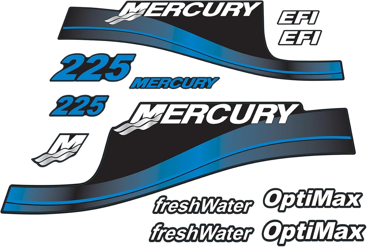 Mercury Marine 225 HP Outboards Motor Top Cowl Cove Decal Sticker Set 824105A00,855408A00,824105A02 - SOXA Marine