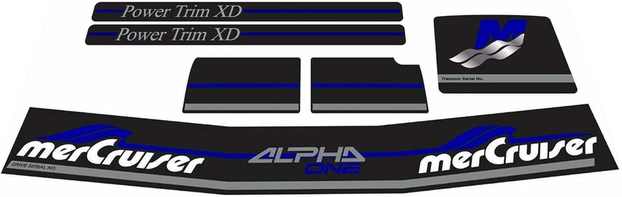 Mercury MerCruiser Stern Drive Engine Red Decals Sticker Kit Set 861431A98 Fit Alpa One Gen Two - SOXA Marine
