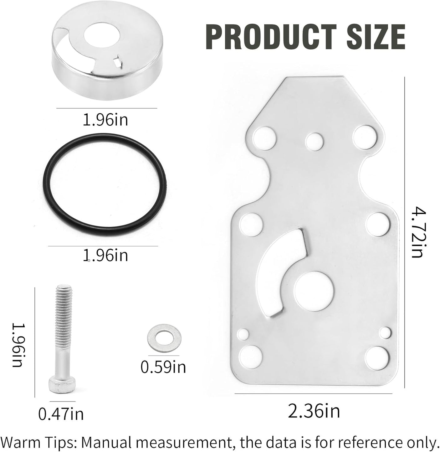 Soxa Marine 69G - W0078 - 01, 69G - W0078 - 00 Water Pump Impeller Service Kit for Yamaha Outboards 4 Stroke 8 9.9 HP Boat Motor Engine 69G - W0078 - 02, 69G - W0078 - 03 - SOXA Marine