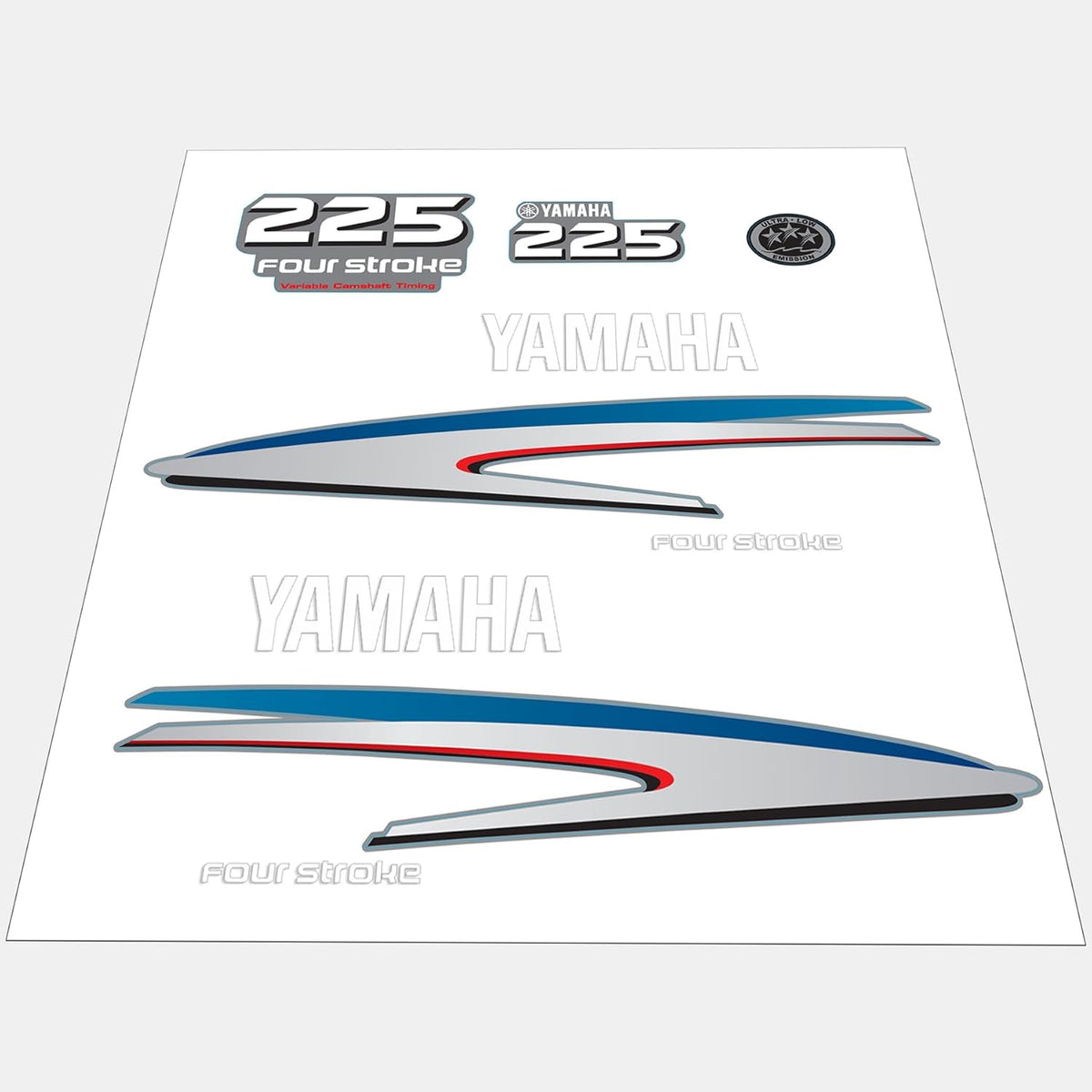 Yamaha Marine 225 HP Outboards Motor Top Cowl Cove Decal Sticker Kit - SOXA Marine