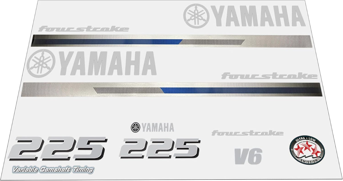 Yamaha Marine 225 HP Outboards Motor Top Cowl Cove Decal Sticker Kit - SOXA Marine