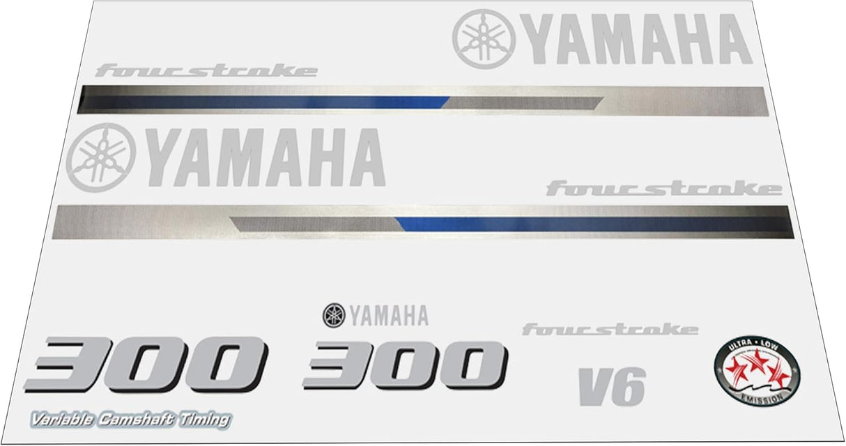 Yamaha Marine 300 HP Outboards Motor Top Cowl Cove Decal Sticker Kit - SOXA Marine