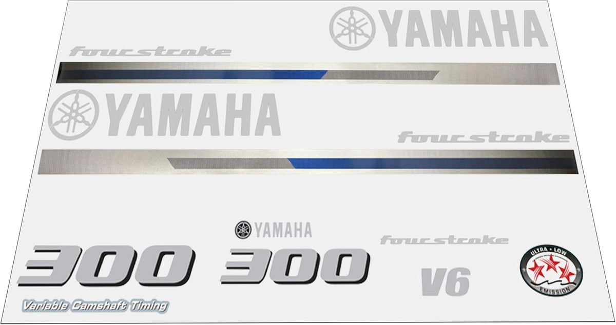 Yamaha Marine 300 HP Outboards Motor Top Cowl Cove Decal Sticker Kit - SOXA Marine