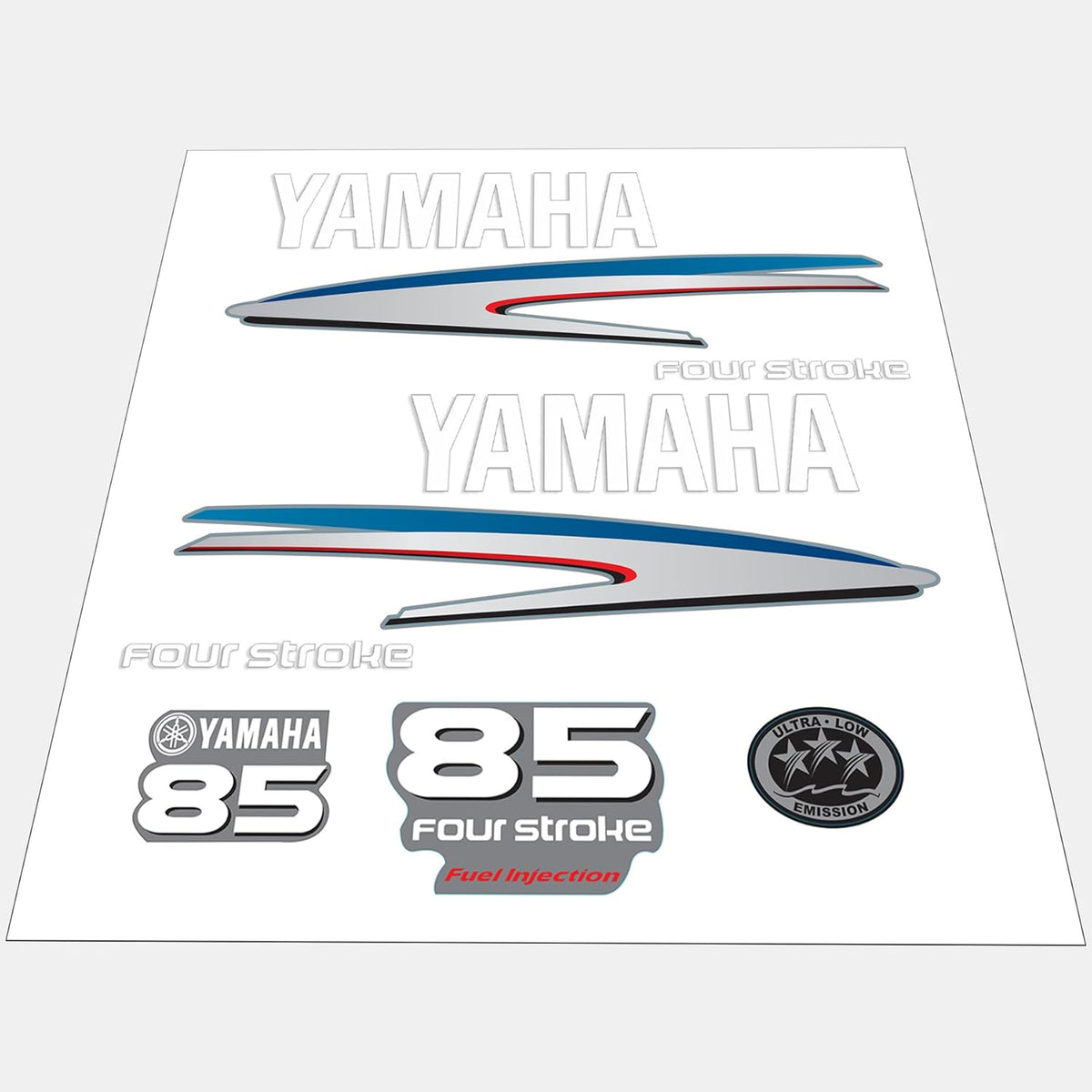 Yamaha Marine 85 HP Outboards Motor Top Cowl Cove Decal Sticker Kit - SOXA Marine