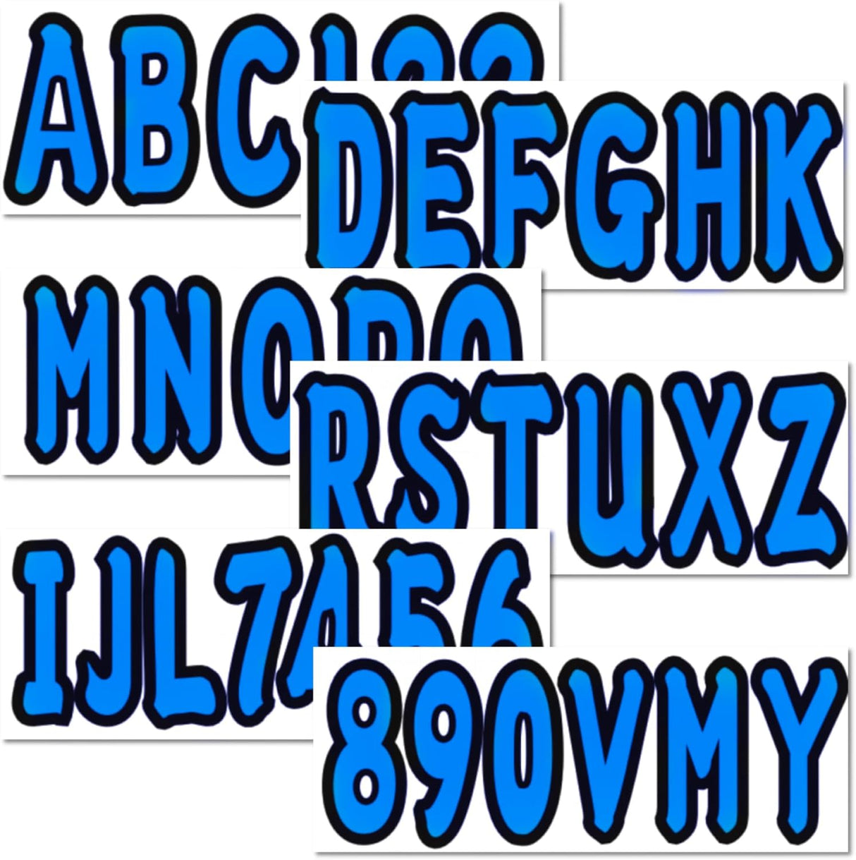 3" Boat & PWC Registration Decals Numbers Letters Stickers for Boats, fishing boats, sailboats, speedboats, Jet Skis, Sea - Doos - SOXA Marine