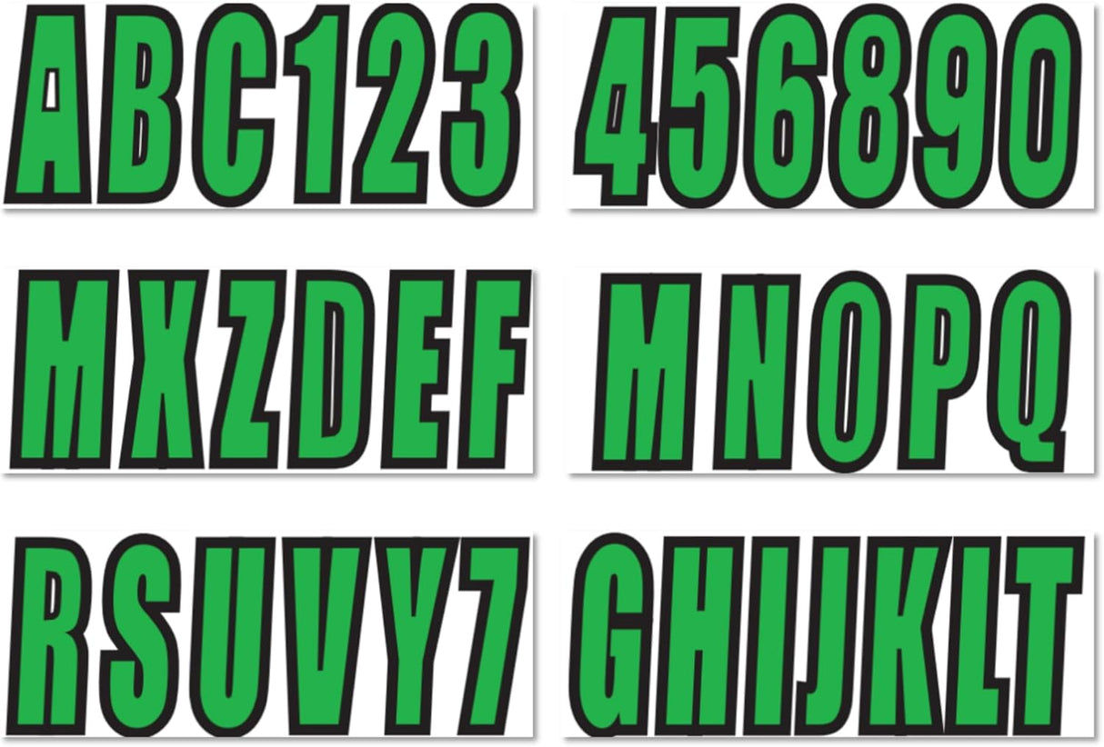 3 Inch Registration Decal Sticker kit for boats and power watercraft vehicles, includes four sets of A - Z and four sets of 0 - 9 - SOXA Marine