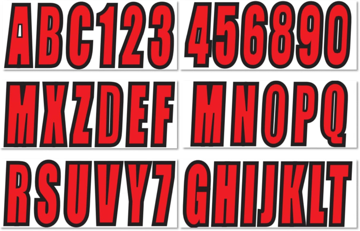 3 Inch Registration Decal Sticker kit for boats and power watercraft vehicles, includes four sets of A - Z and four sets of 0 - 9 - SOXA Marine
