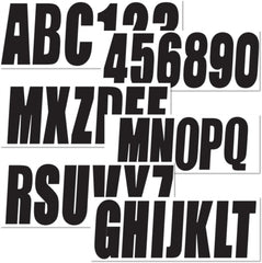 3 Inch Registration Decal Sticker kit for boats and power watercraft vehicles, includes four sets of A-Z and four sets of 0-9