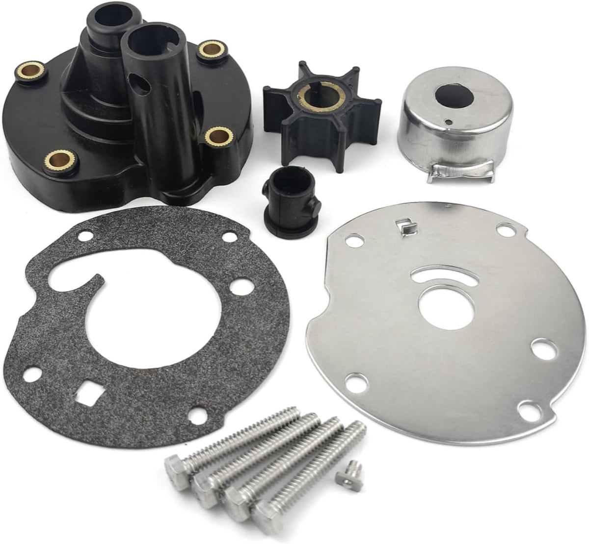 Soxa Marine 763758 Outboard Water Pump Impeller Repair Service Kit for Johnson Evinrude OMC Outboards 5.5 6 7.5 HP Boat Motor Engine Replace 391391 382797 389228