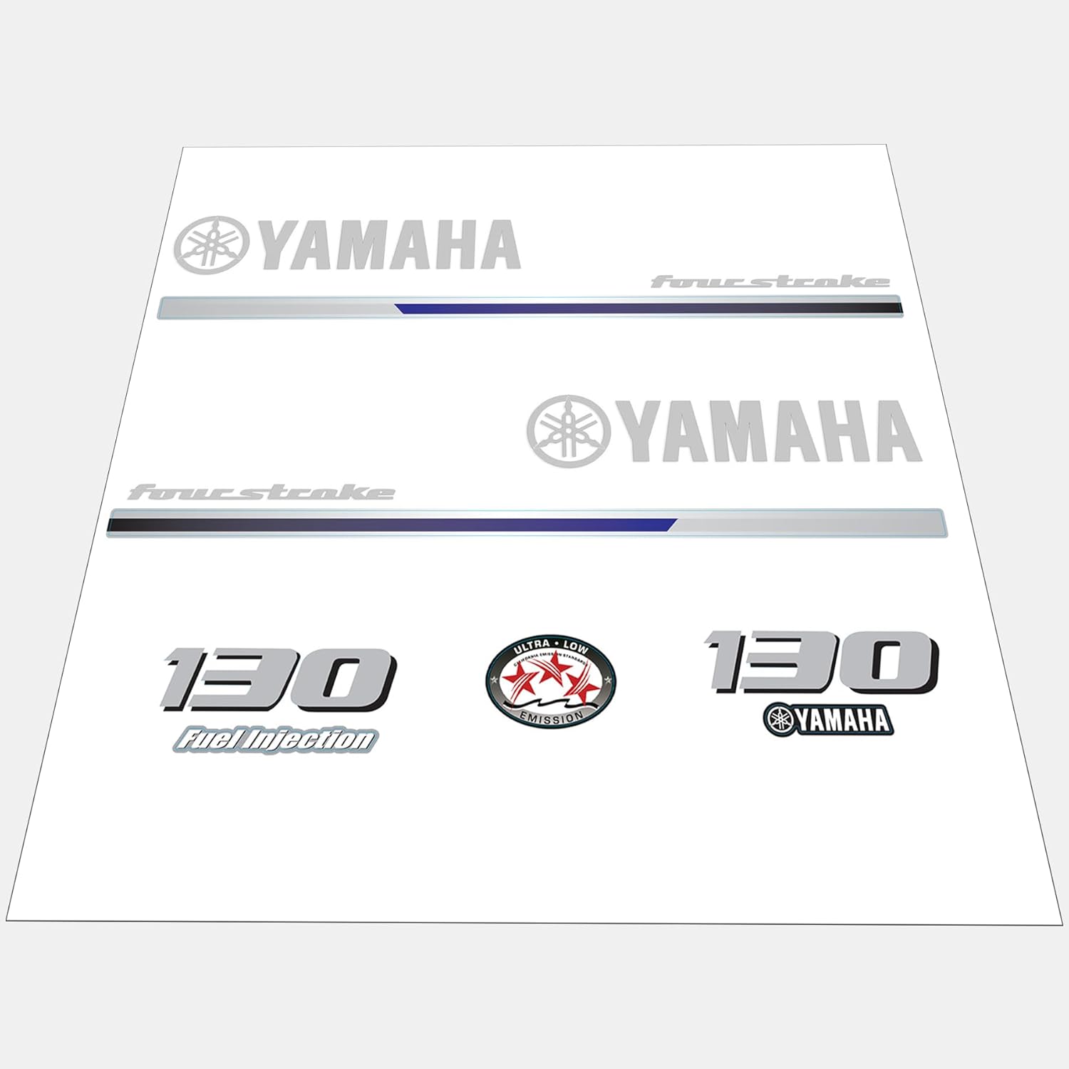 Yamaha Marine 130 HP Outboards Motor Top Cowl Cove Decal Sticker Kit
