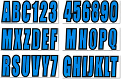 3 Inch Registration Decal Sticker kit for boats and power watercraft vehicles, includes four sets of A-Z and four sets of 0-9