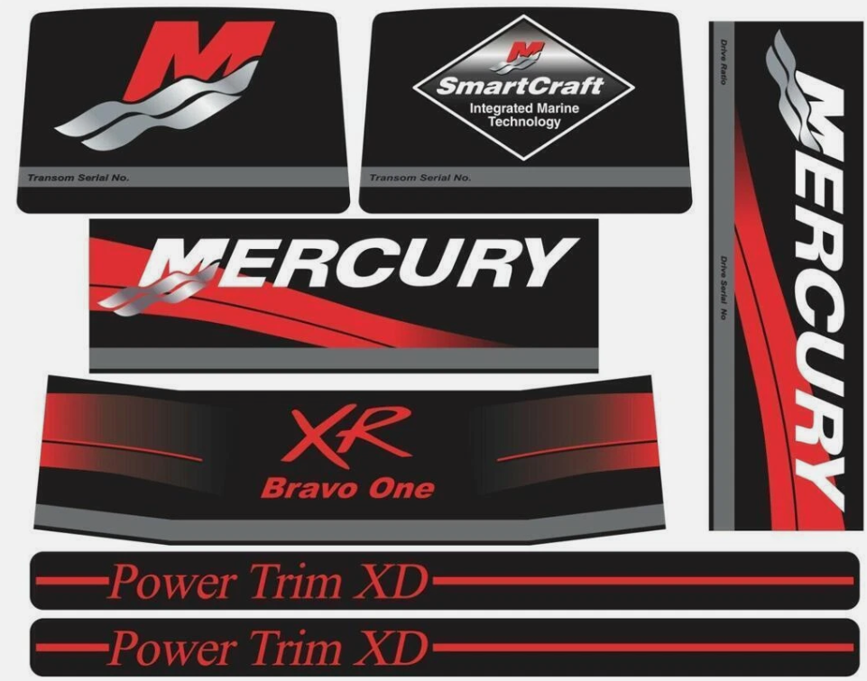MerCruiser Stern Drive Engine Decals Sticker Kit