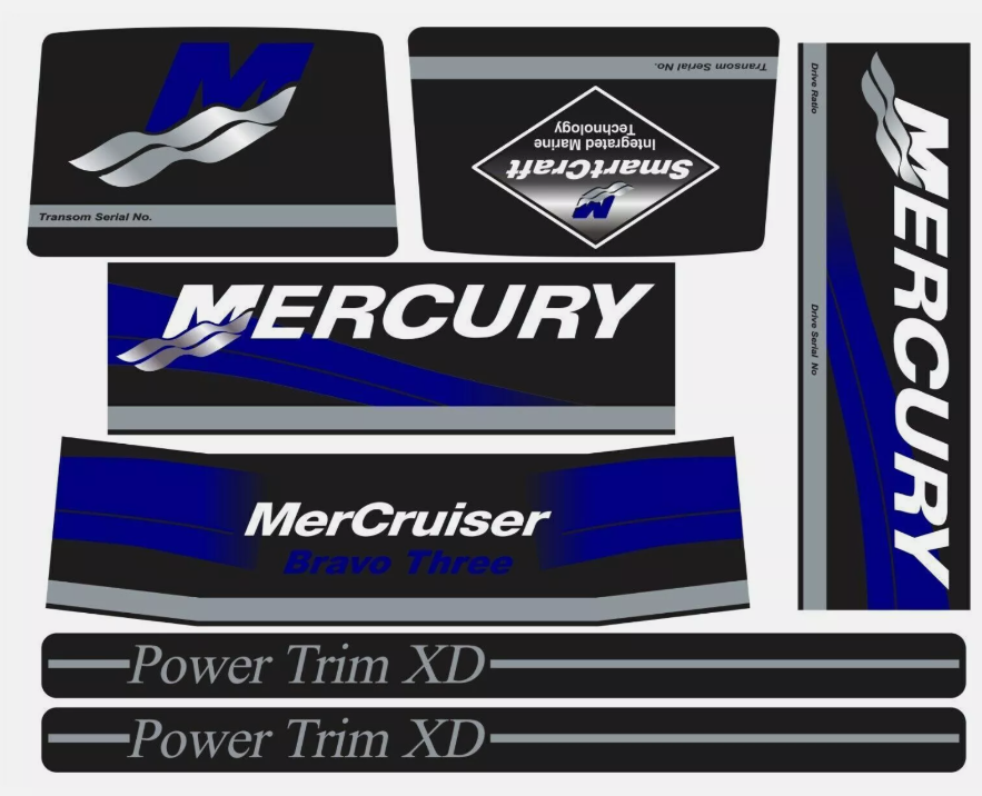 MerCruiser Stern Drive Engine Decals Sticker Kit