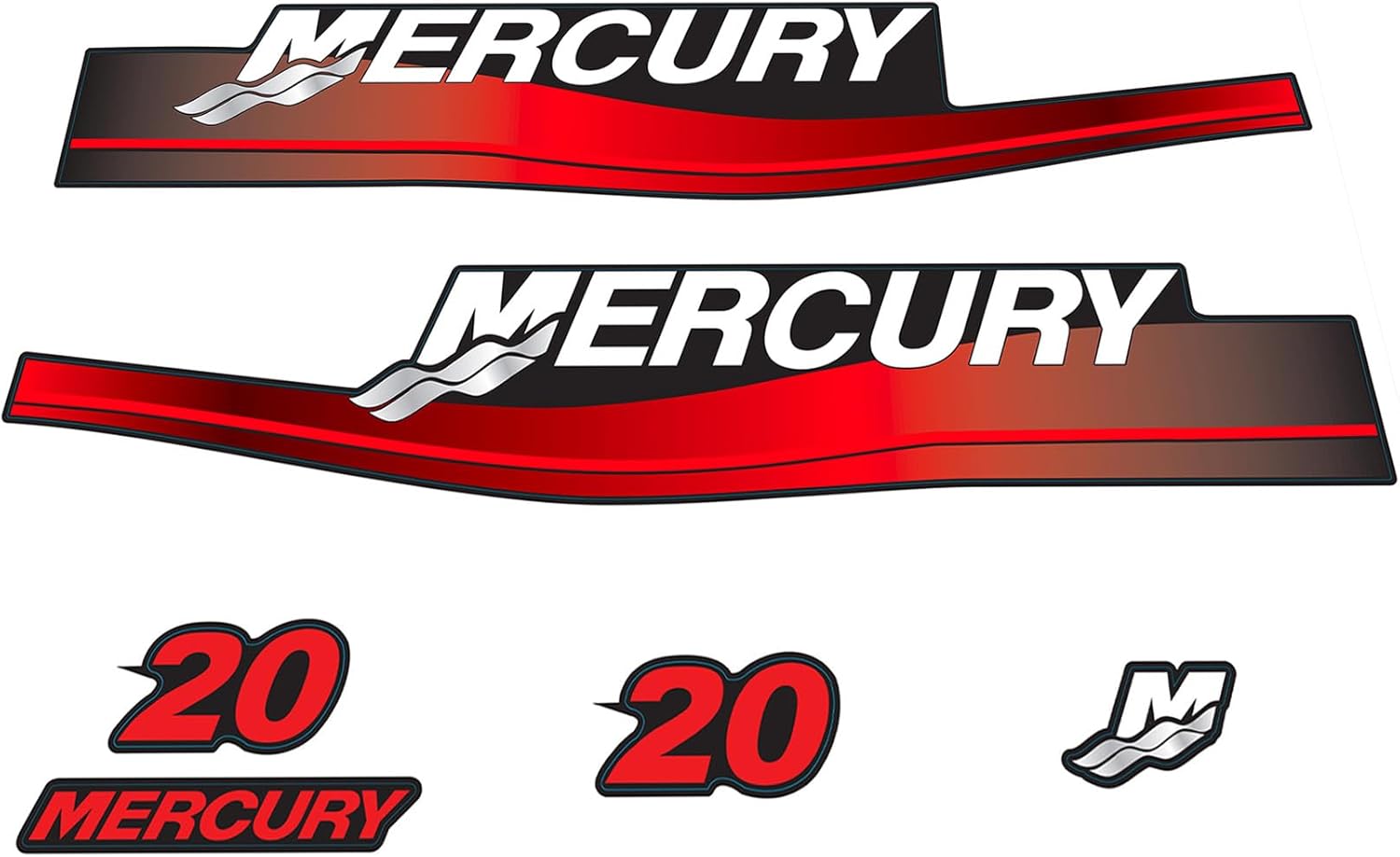 Mercury 20 hp Two Stroke decal set 824091A00