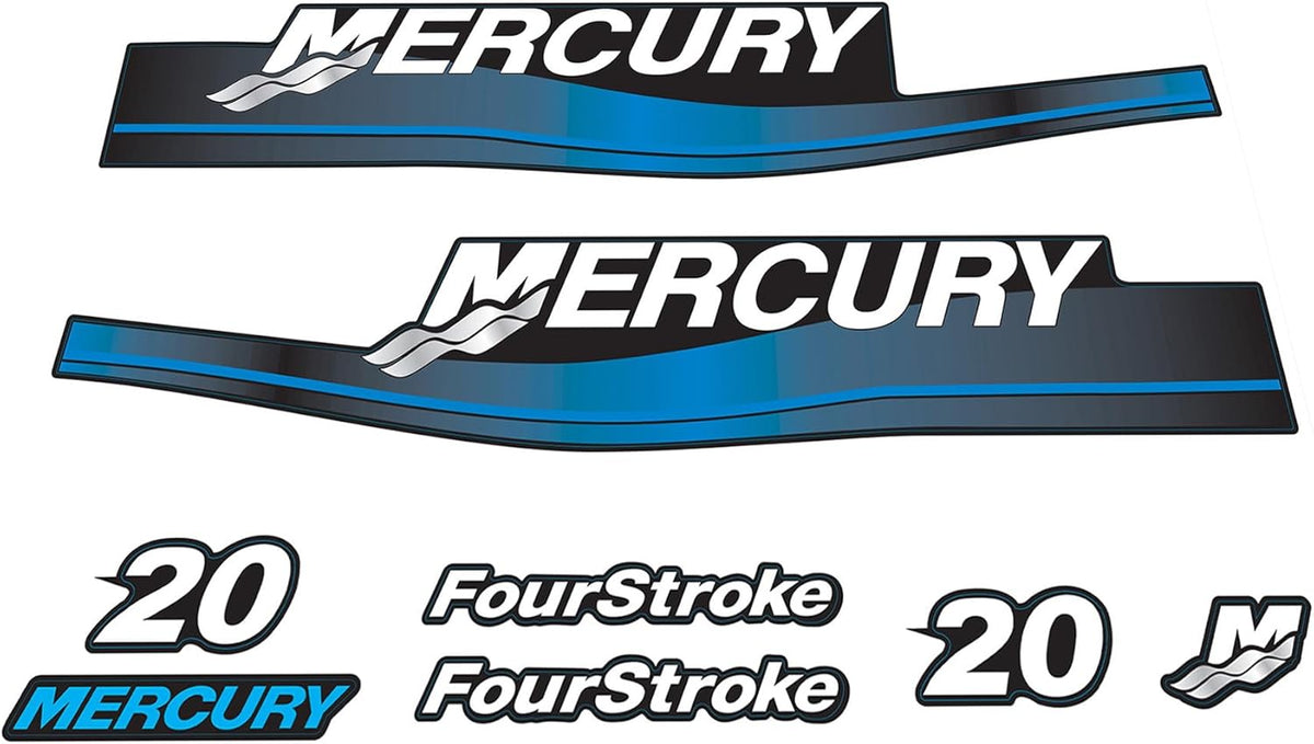 Mercury 20 hp decal Blue or Red set 824091A00