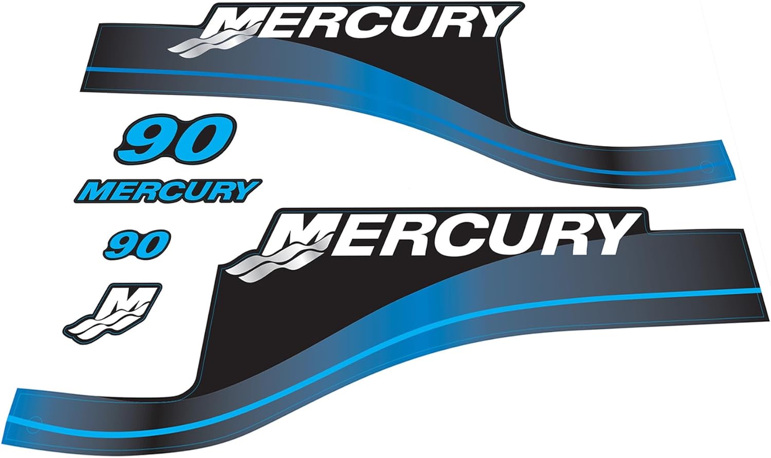Mercury 90 hp Optimax decal set red 891815A04