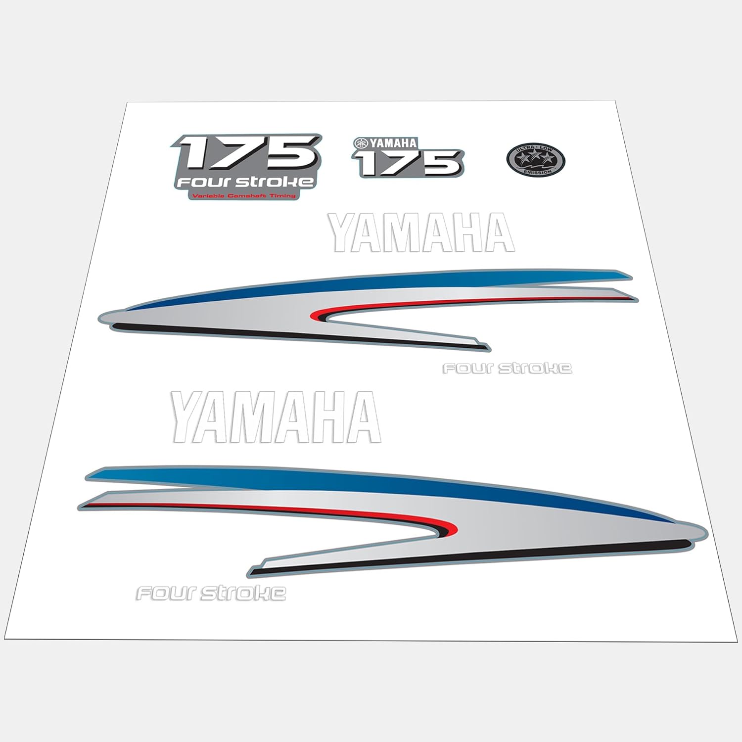 Yamaha Marine 175 HP Outboards Motor Top Cowl Cove Decal Sticker Kit