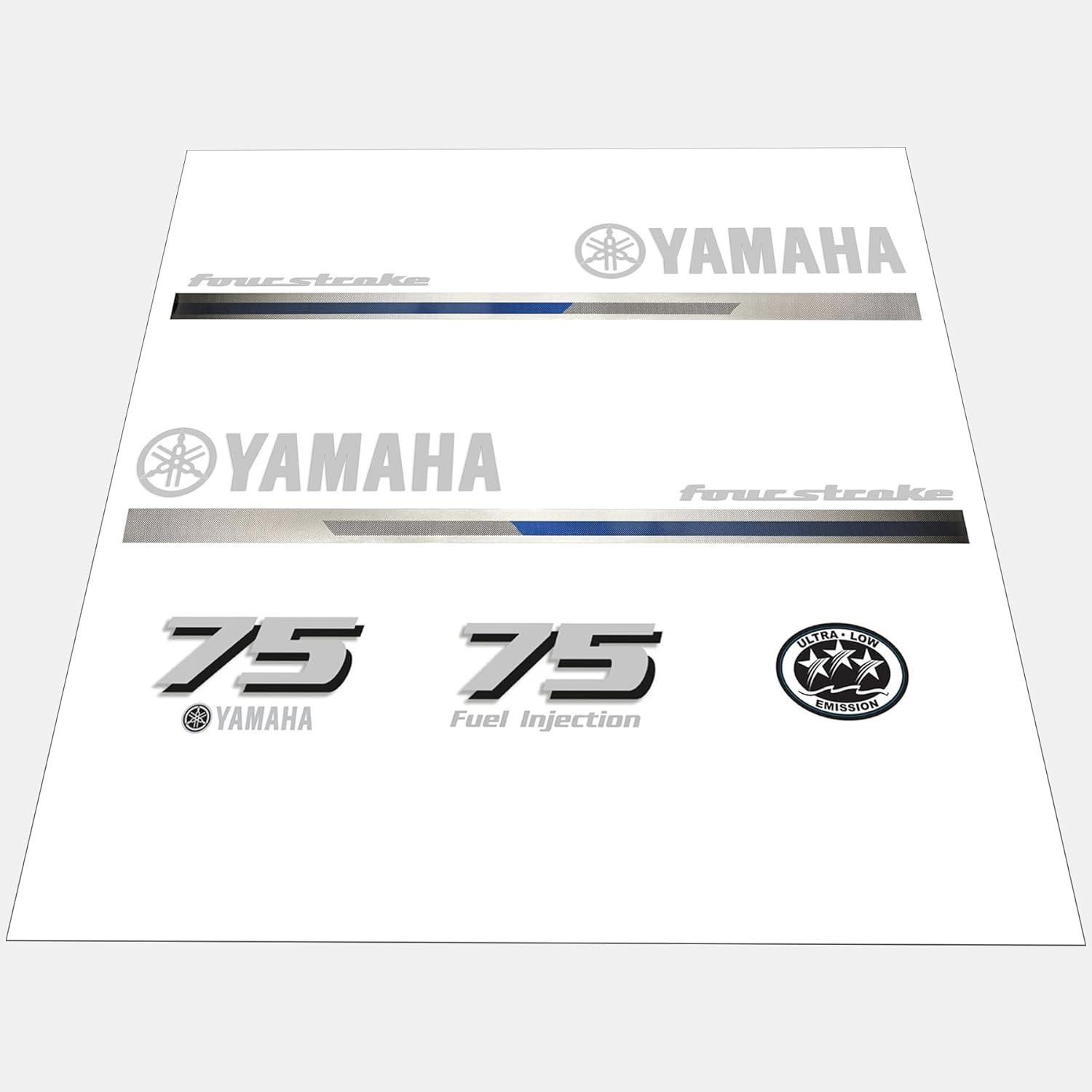 Yamaha Marine 75 HP Outboards Motor Top Cowl Cove Decal Sticker Kit