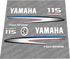 Yamaha Marine 115 HP Outboards Motor Top Cowl Cove Decal Sticker Kit