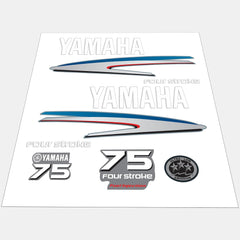 Yamaha Marine 75 HP Outboards Motor Top Cowl Cove Decal Sticker Kit