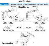 Boat 3 Inch 4 Inch V8 Manifold Exhaust Bellow Repair Kit for Mercury Quicksilver MerCruiser 330 - 370, V8 B.B., GM 454/502 CID Wet Joint Stern Drives Marine Engines - SOXA Marine