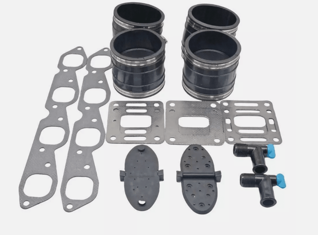 Boat 3 Inch 4 Inch V8 Manifold Exhaust Bellow Repair Kit for Mercury Quicksilver MerCruiser 330 - 370, V8 B.B., GM 454/502 CID Wet Joint Stern Drives Marine Engines - SOXA Marine