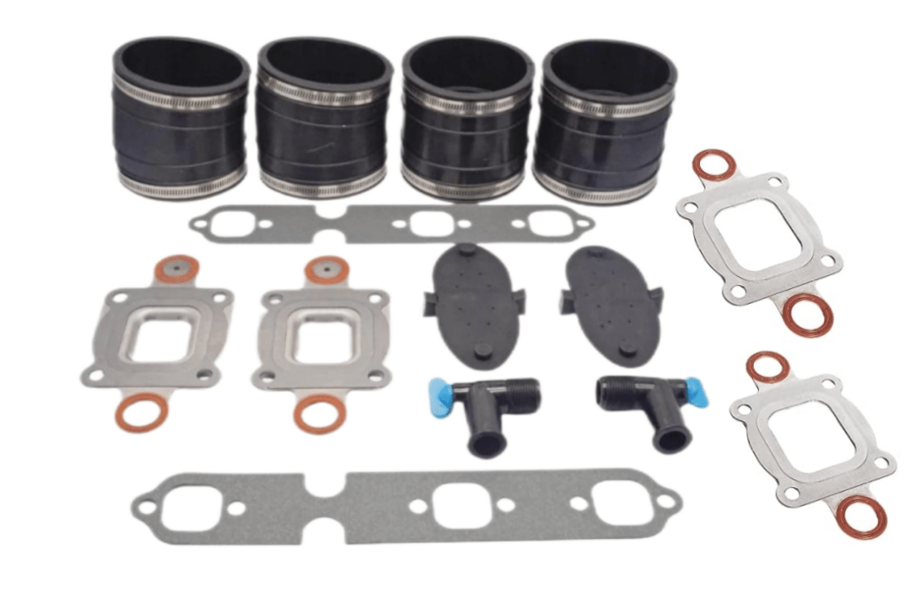 Boat Dry Joint V6 V8 Standard Cooling Manifold Exhaust Bellow Repair Kit for Mercury Quicksilver MerCruiser 7 & 14 Degree GM V6 S.B. Engines - SOXA Marine
